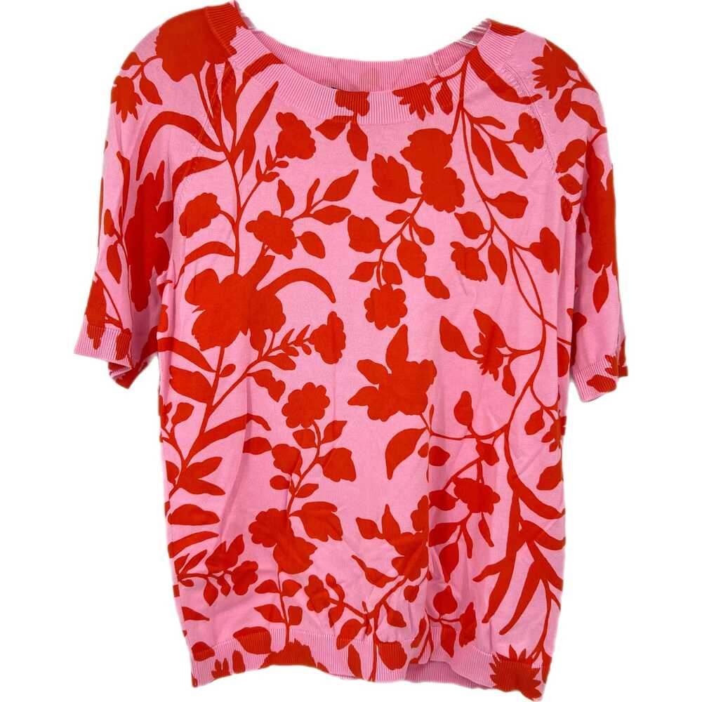 Talbots Pink Floral Cotton Short Sleeve T-Shirt | Size S